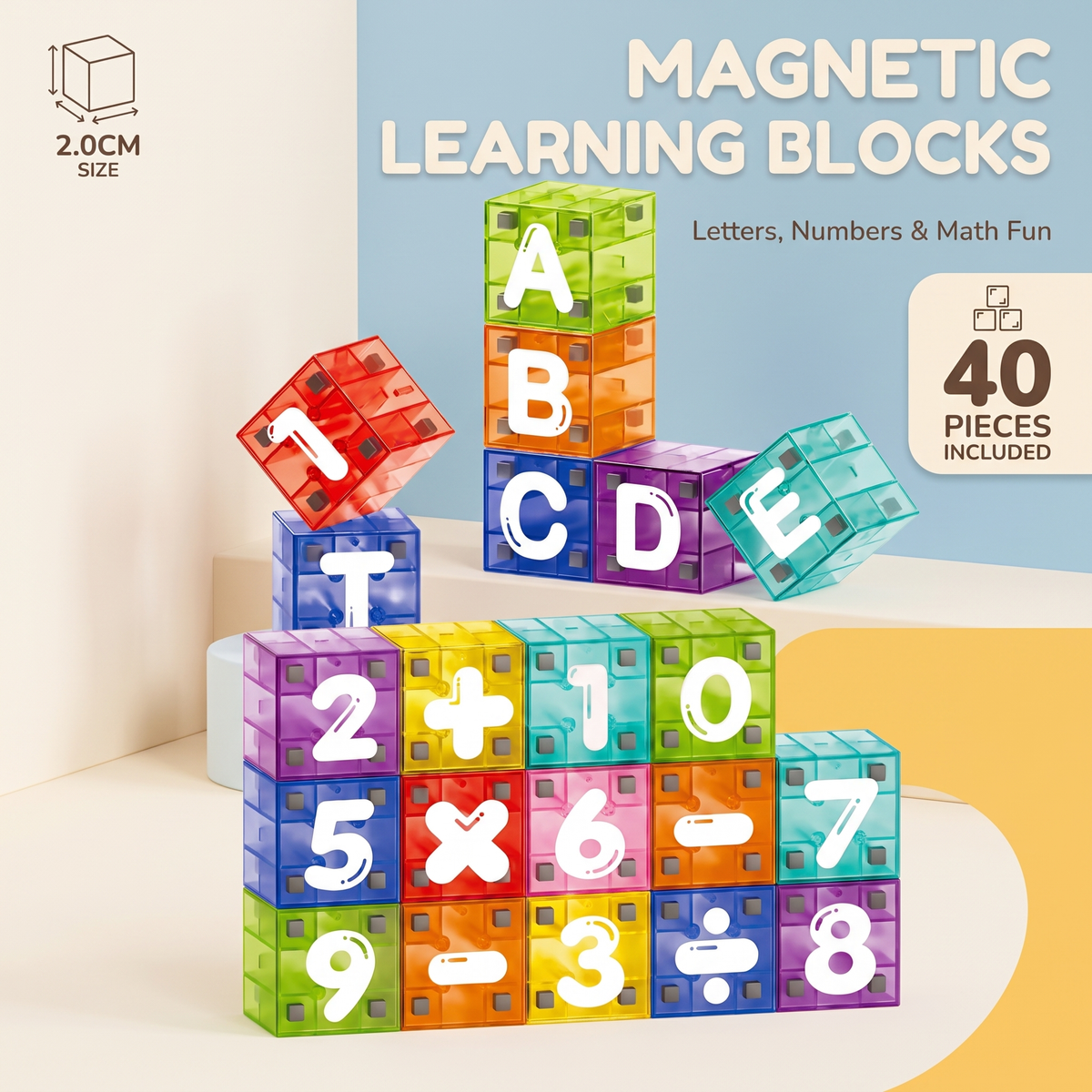 Magnetic Alphabet & Number Learning Blocks for Kids