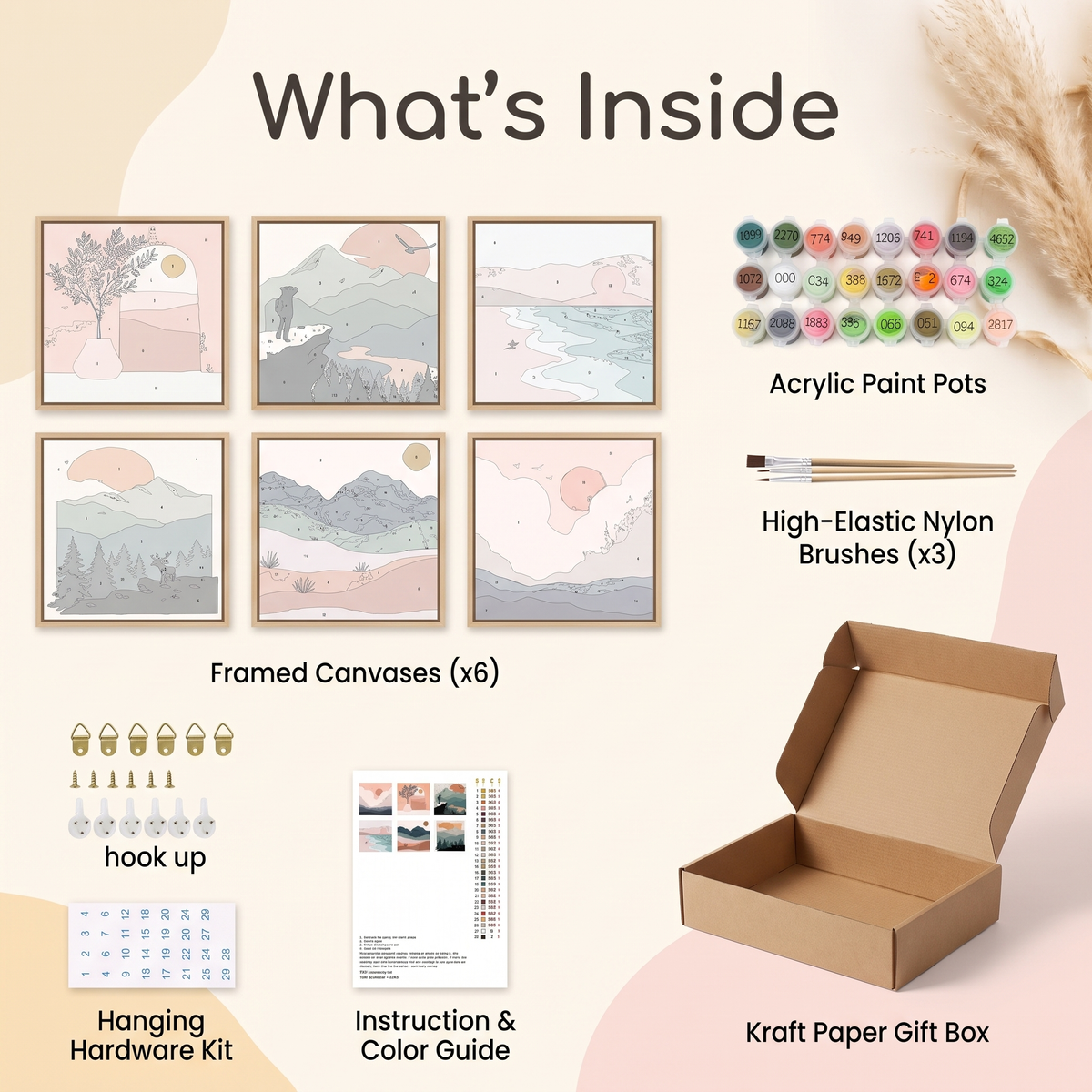 Paint by Numbers Canvas Kit (6 Canvas Set) | Family Favourite
