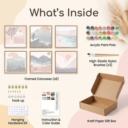 Paint by Numbers Canvas Kit (6 Canvas Set) | Family Favourite