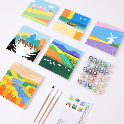 Paint by Numbers Canvas Kit (6 Canvas Set) | Family Favourite