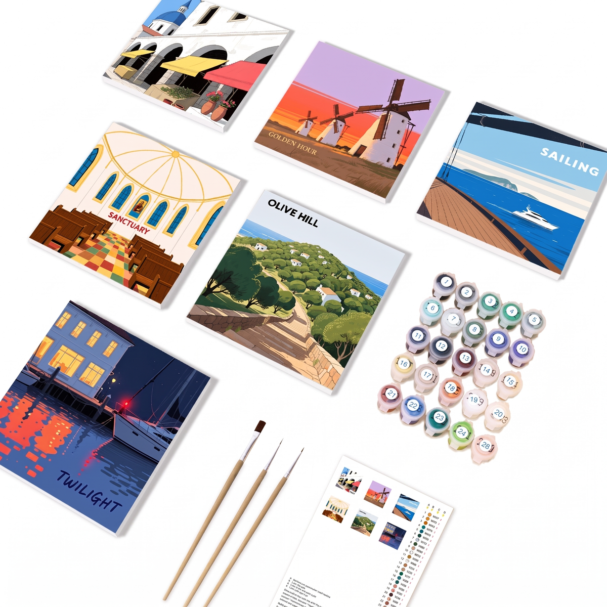 Paint by Numbers Canvas Kit (6 Canvas Set) | Family Favourite