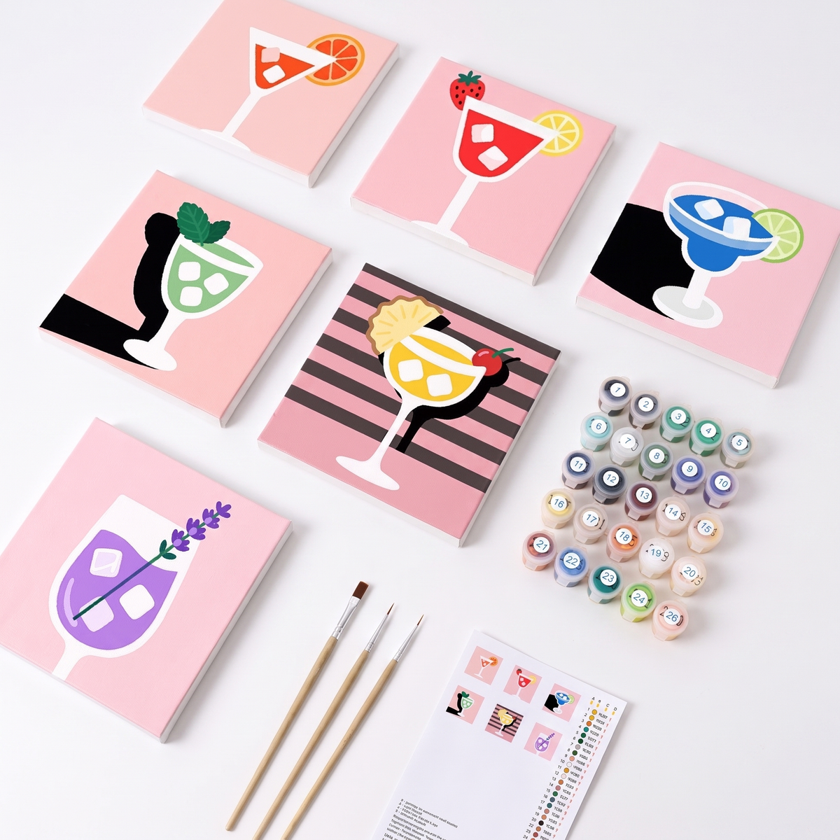 Paint by Numbers Canvas Kit (6 Canvas Set) | Family Favourite