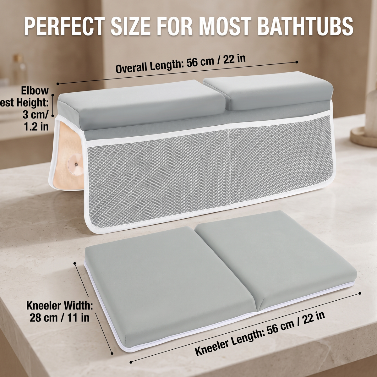Interactive Baby Bath Knee Pad with Toy Organiser