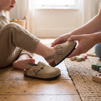 Comfortable Adjustable Genuine Leather Kids Clogs