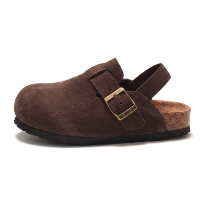 Comfortable Adjustable Genuine Leather Kids Clogs