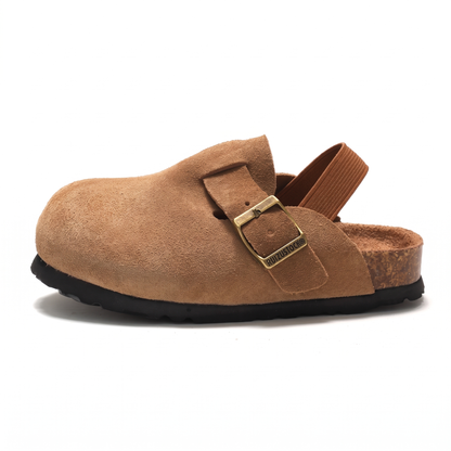 Comfortable Adjustable Genuine Leather Kids Clogs
