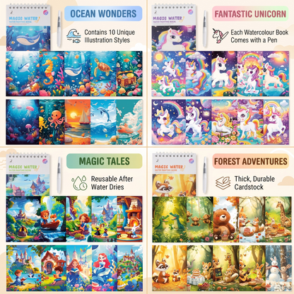 Reusable Magic Water Colouring Book for Kids