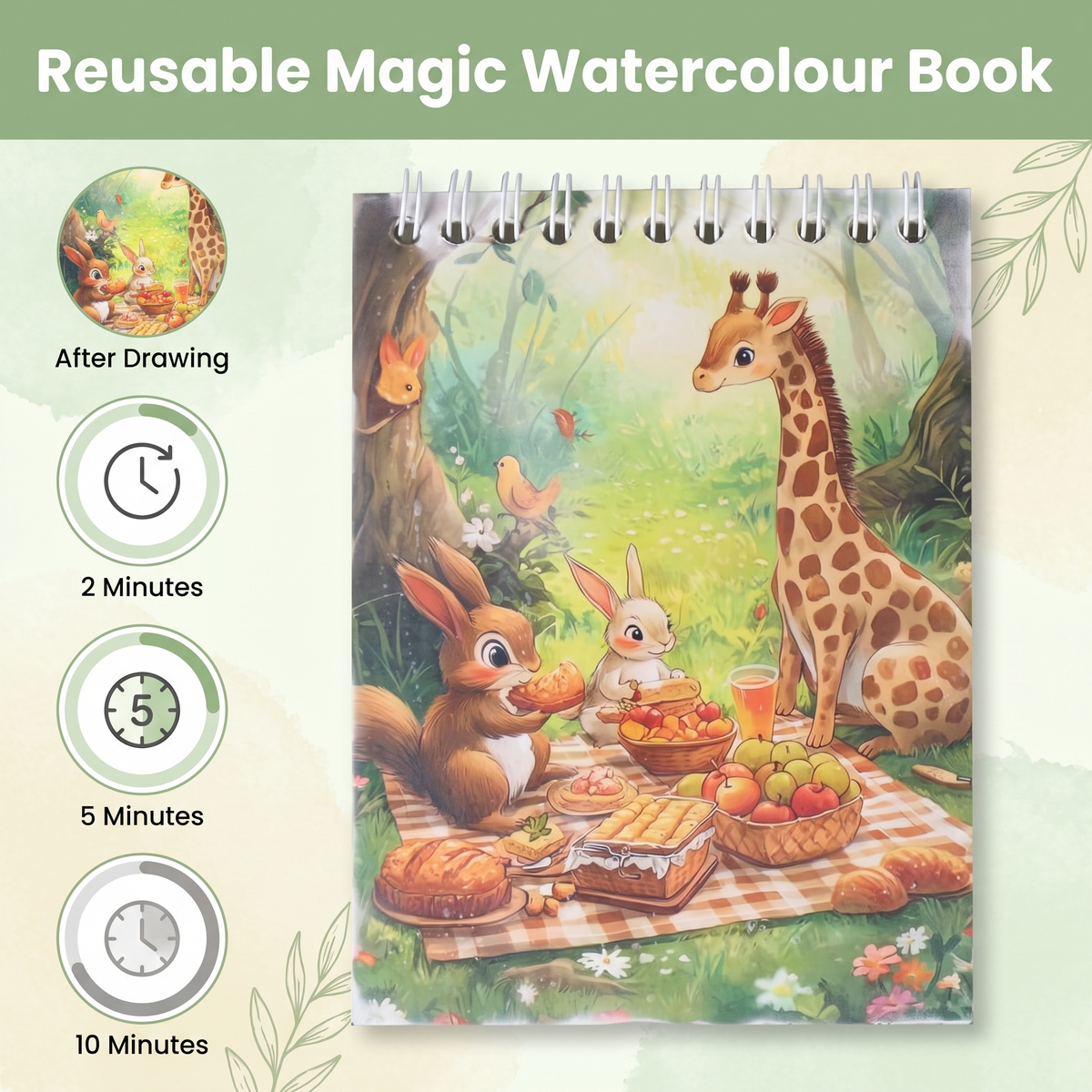 Reusable Magic Water Colouring Book for Kids