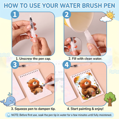 Reusable Magic Water Colouring Book for Kids