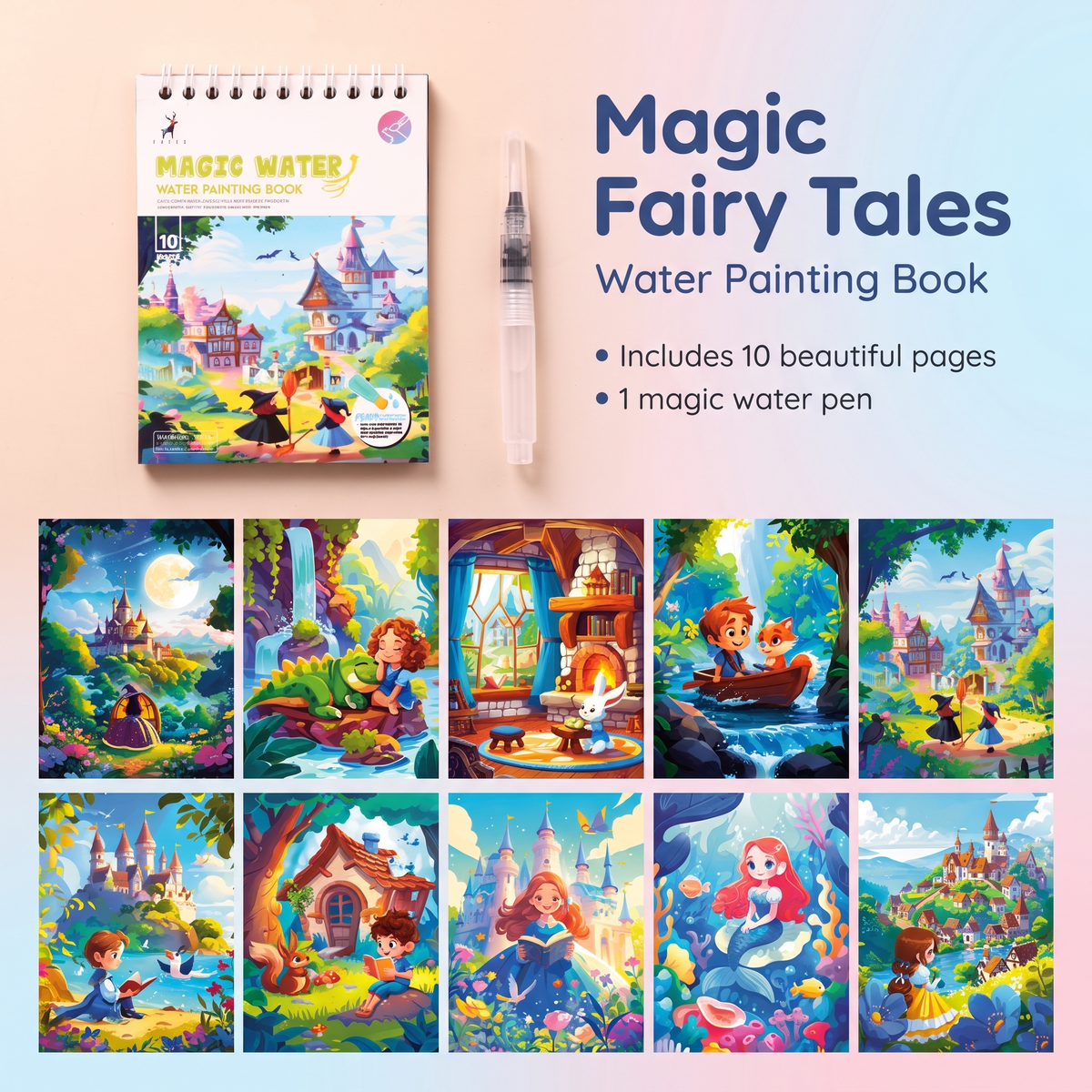 Reusable Magic Water Colouring Book for Kids
