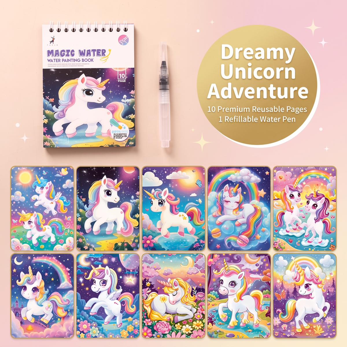 Reusable Magic Water Colouring Book for Kids