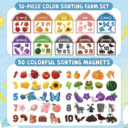 Interactive Farm Fridge Magnets Learning Set for Kids