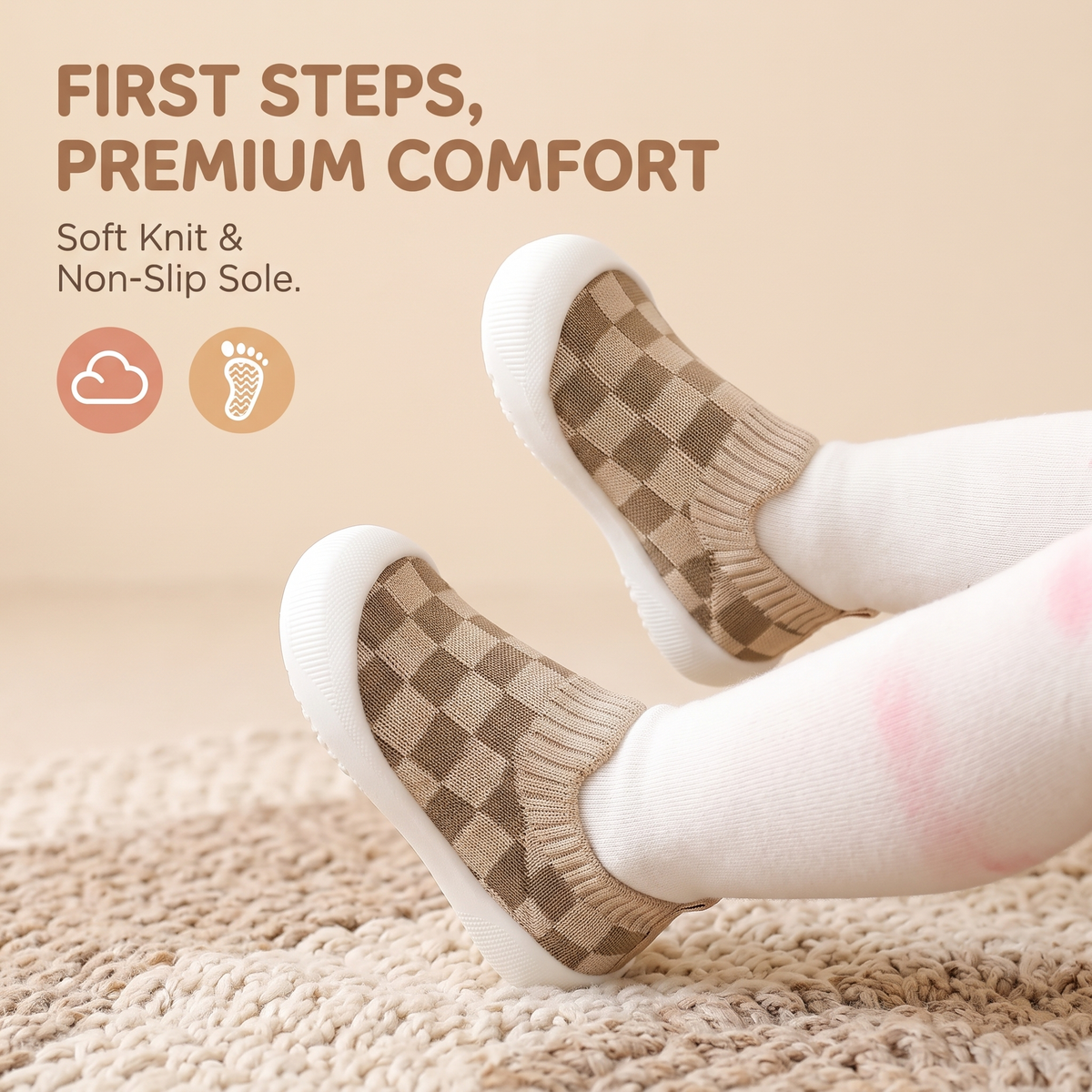 Comfortable Breathable Slip On First Walker Shoes