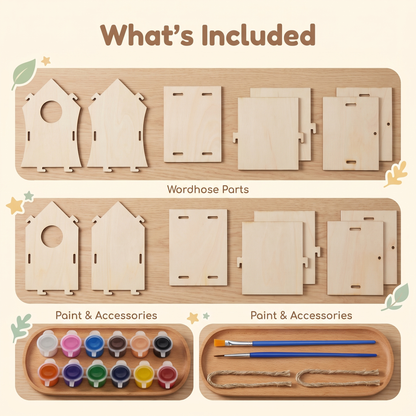 Creative DIY Wooden Birdhouse Painting Kit