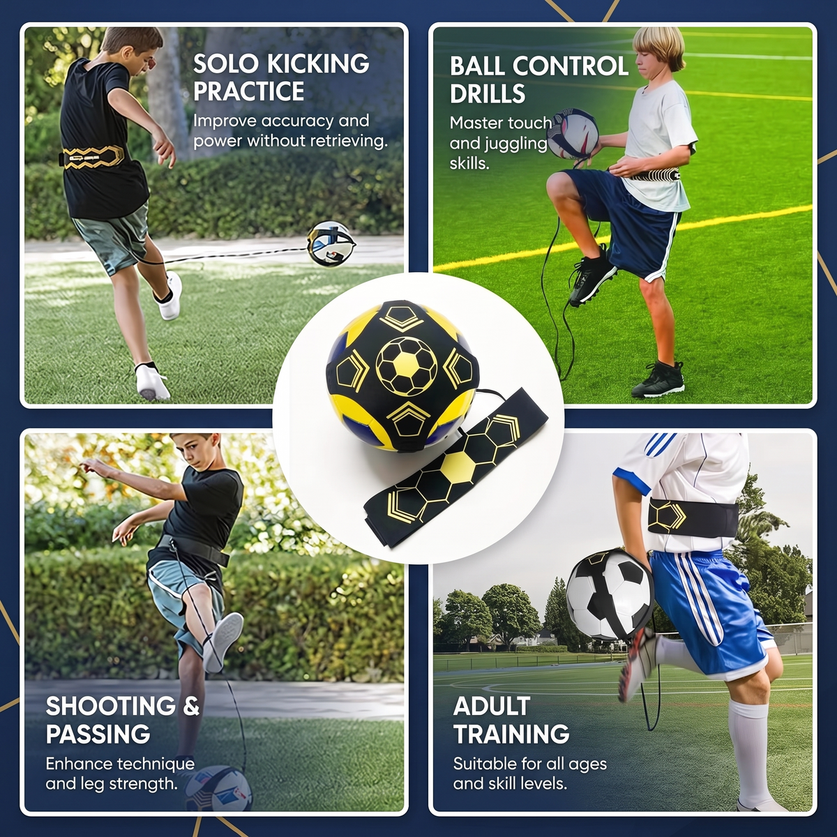 Solo Football Training Belt & Rebound Cord