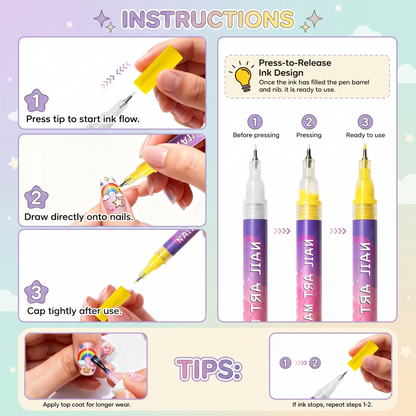 Creative Kids Washable Nail Art Pen Set