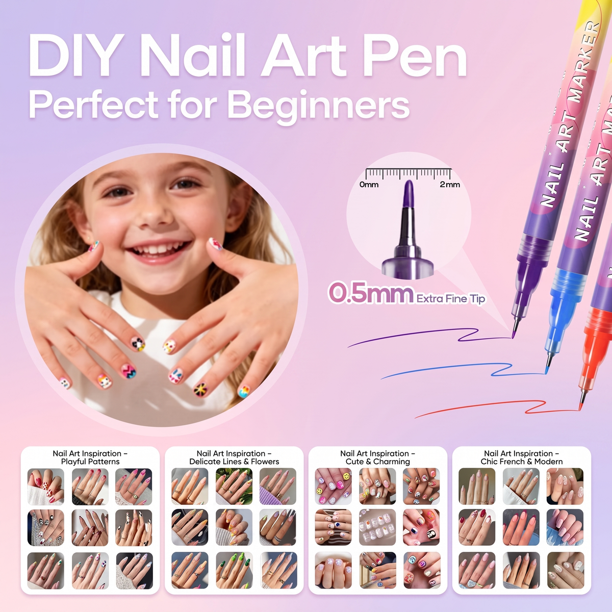 Creative Kids Washable Nail Art Pen Set