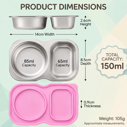 Stainless Steel Food Containers & Silicone Lids (2-Pack)