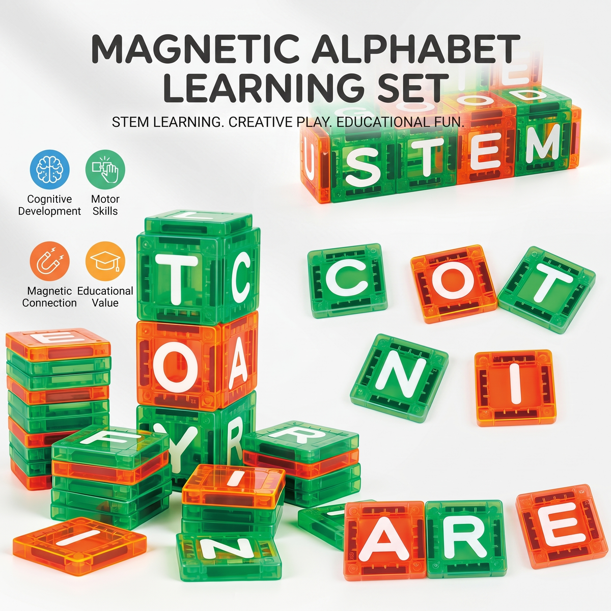 Interactive Magnetic Alphabet Learning Tiles