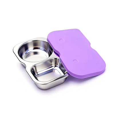 Stainless Steel Food Containers & Silicone Lids (2-Pack)