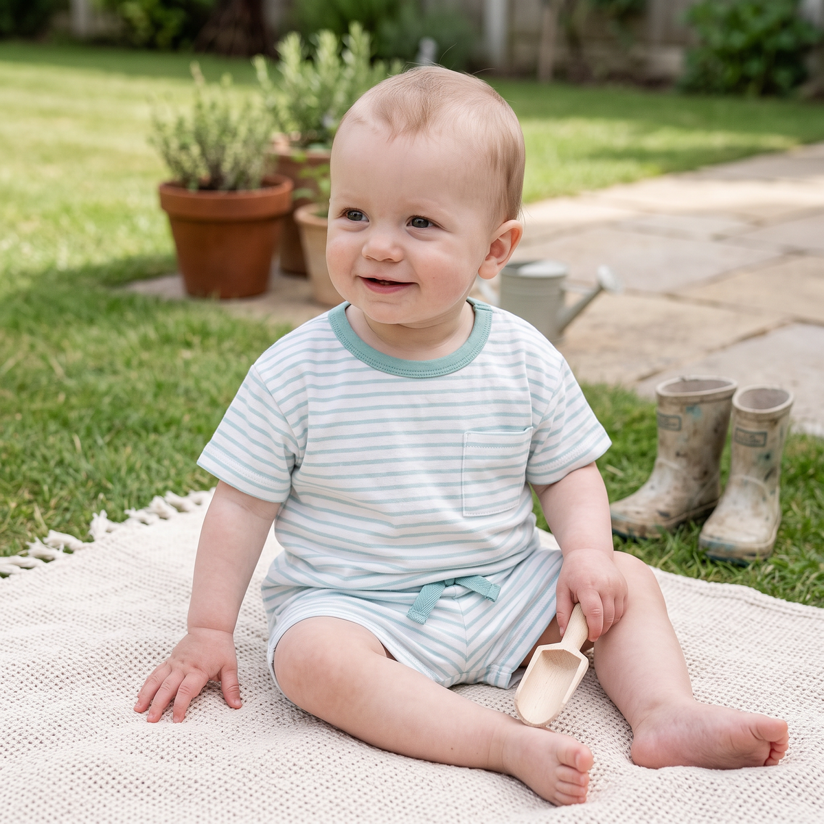 Striped Summer Outfit Set for Babies & Toddlers
