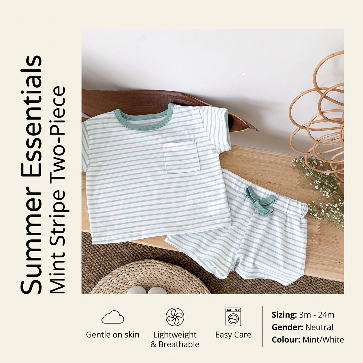 Striped Summer Outfit Set for Babies & Toddlers