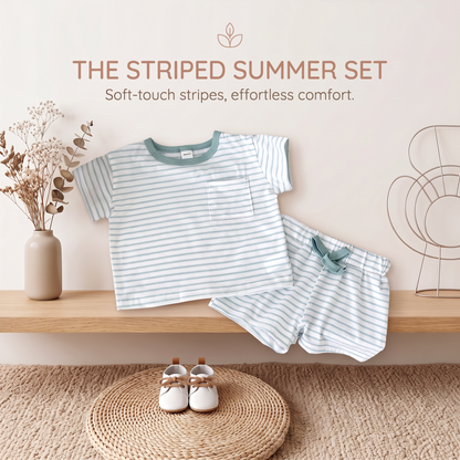 Striped Summer Outfit Set for Babies & Toddlers