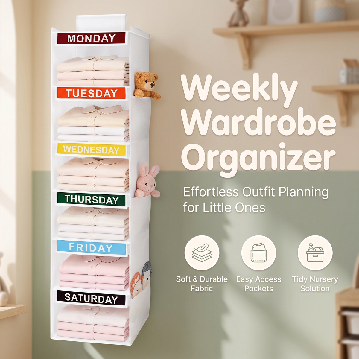 Hanging Weekly Clothes Organiser – Kids