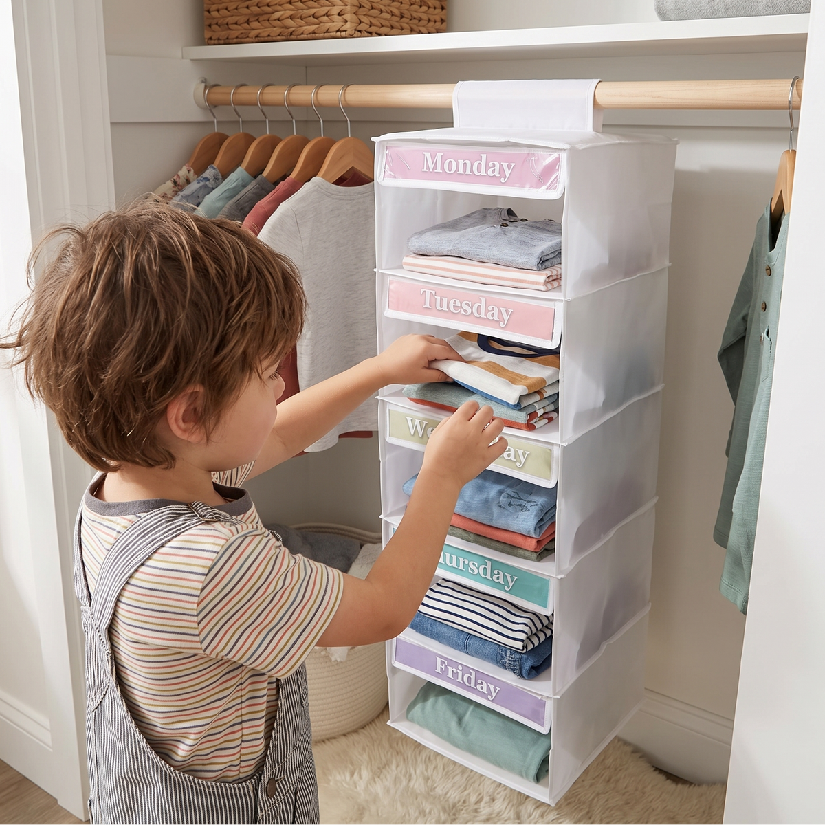 Hanging Weekly Clothes Organiser – Kids