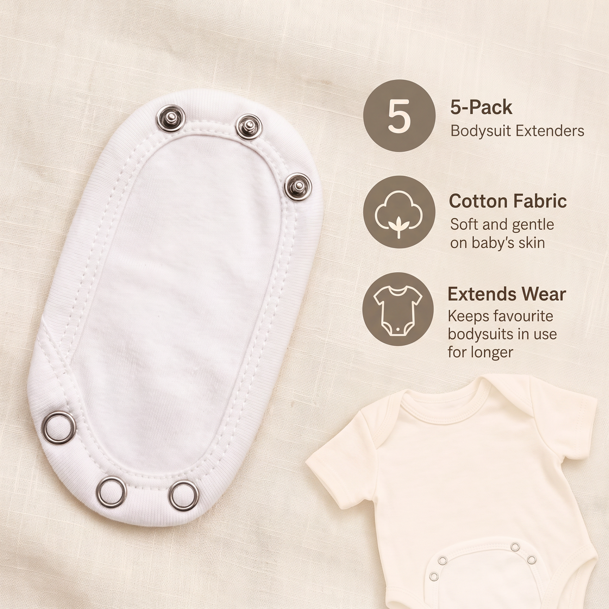Baby Bodysuit Extender Set for Everyday Baby Care