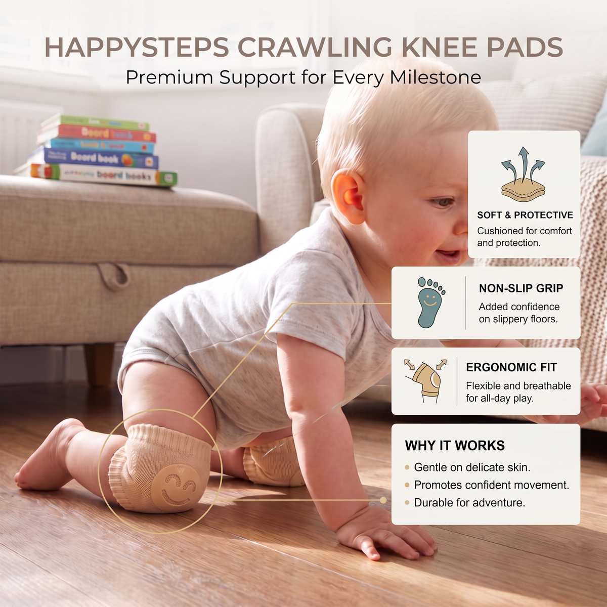 Anti Slip Baby Knee Pads – Crawling