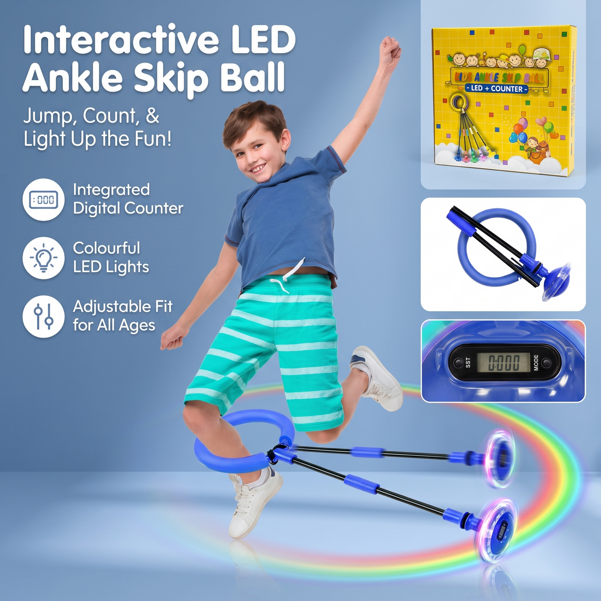 Interactive Ankle Skip Ball Toy with Counter