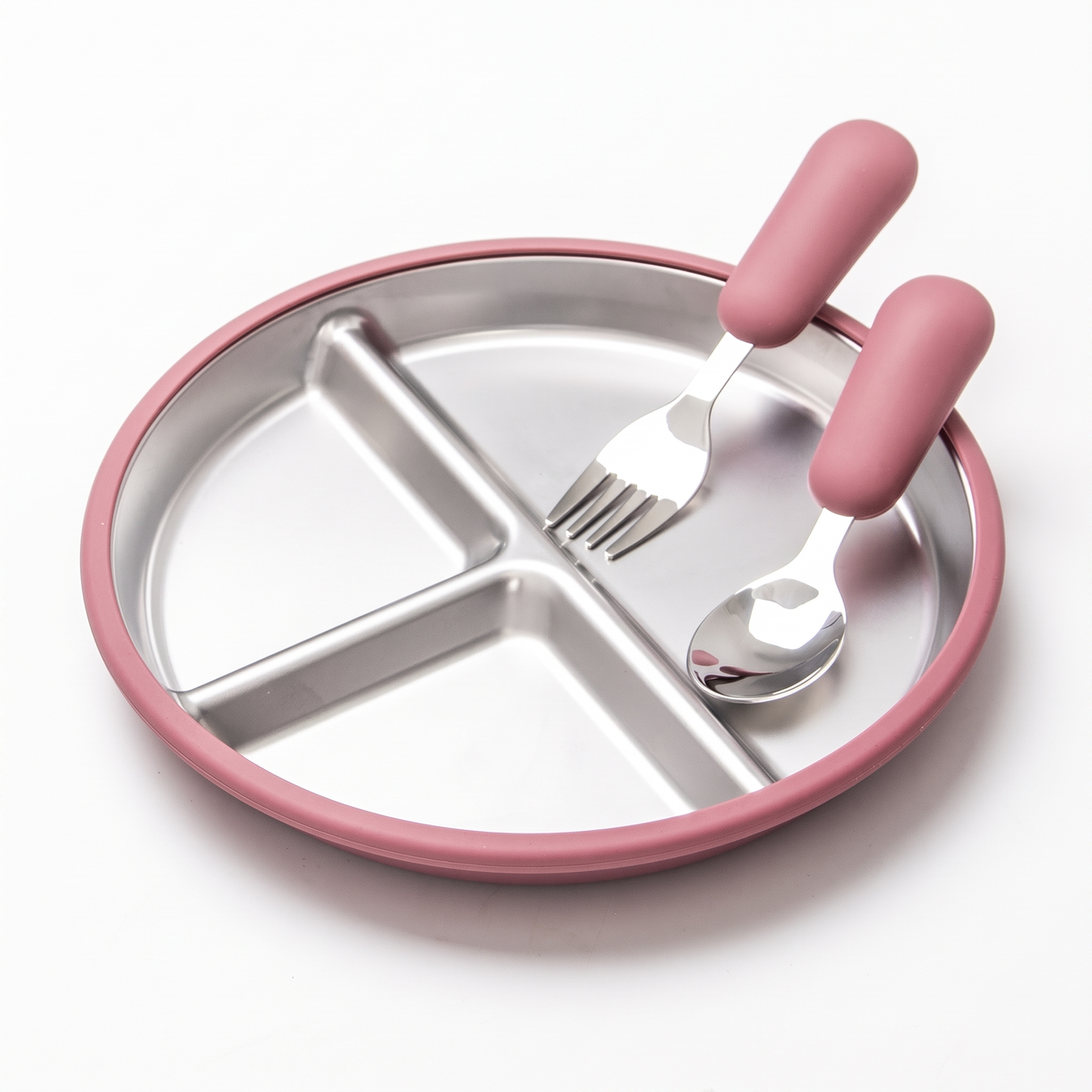 Stainless Steel Toddler Plate & Suction Base (3-Pack)