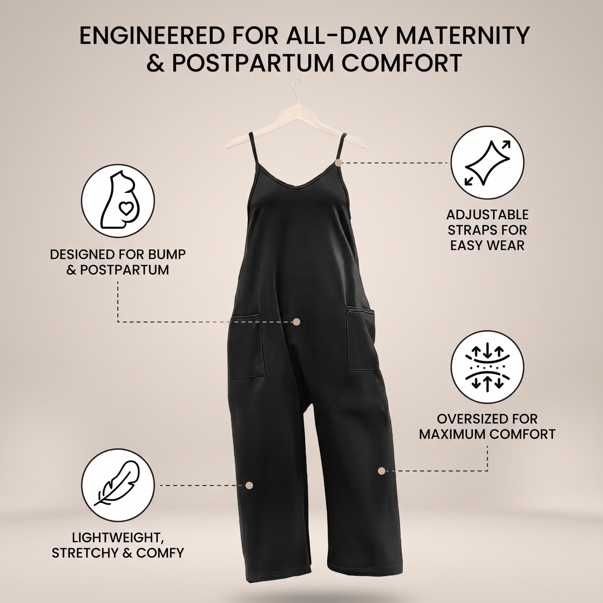 Comfortable Comfy Oversized Pregnancy Jumpsuit
