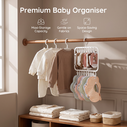 Baby Clothes Hanging Organiser & Clips