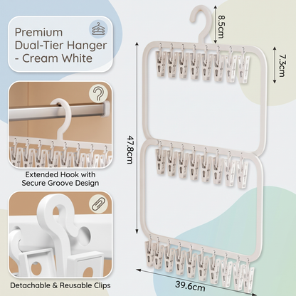 Baby Clothes Hanging Organiser & Clips
