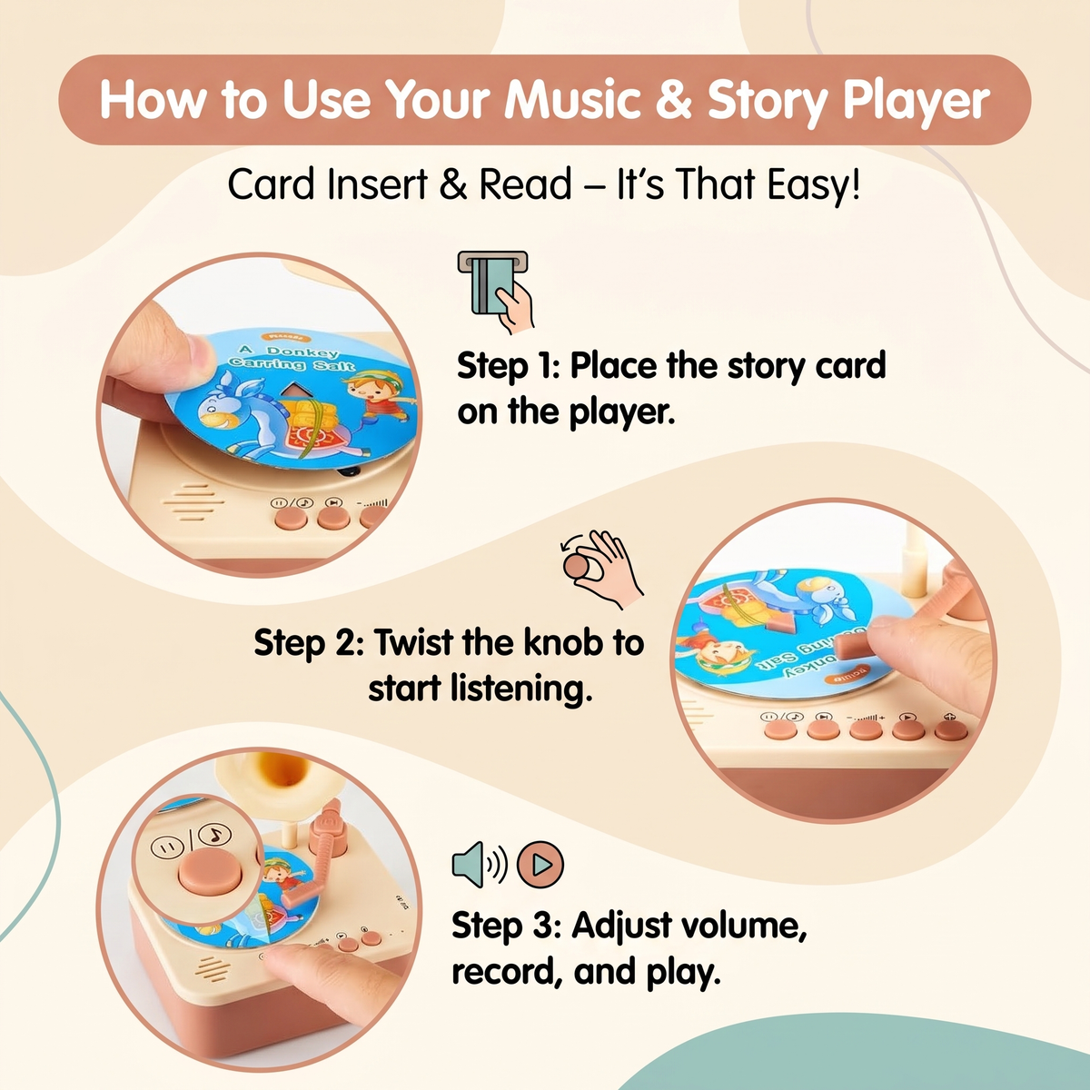 Kids Story Player with Songs & 96 Story Cards