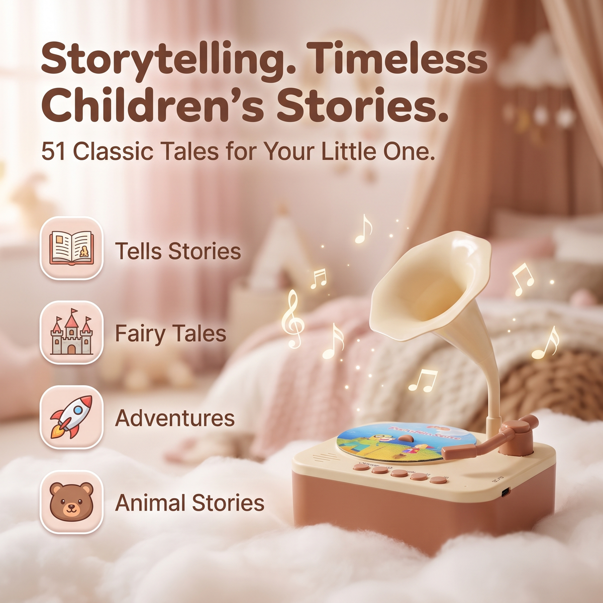 Kids Story Player with Songs & 96 Story Cards