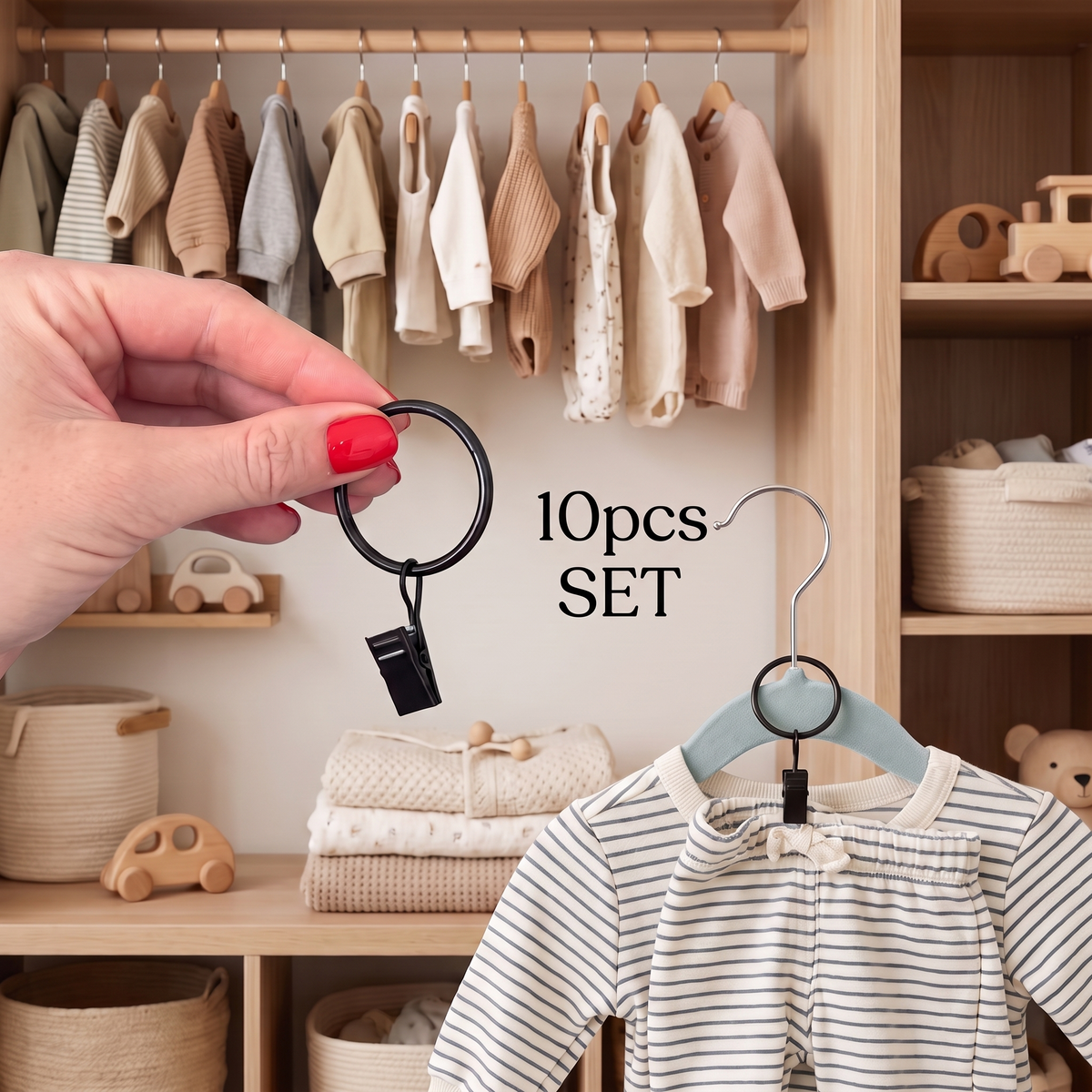 Baby Clothes Organisation Hanger Clips – 10 Pack for Everyday Baby Care