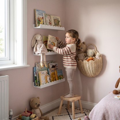 Scalloped Wooden Nursery Shelf | Family Favourite