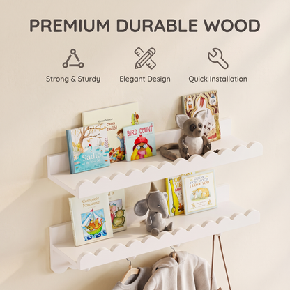 Scalloped Wooden Nursery Shelf | Family Favourite