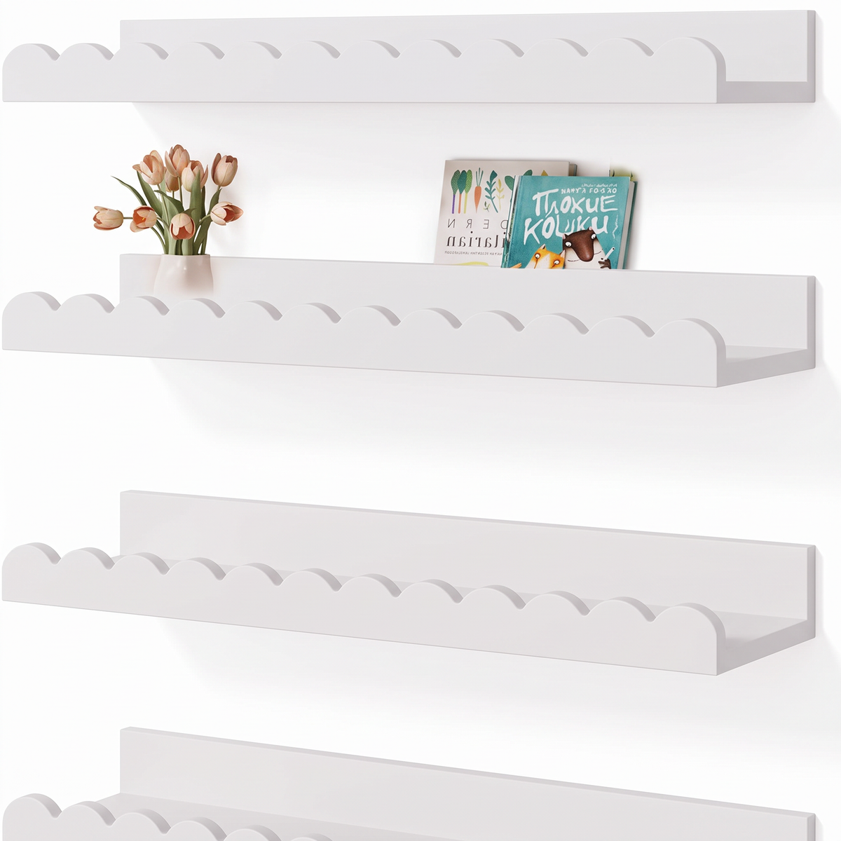 Scalloped Wooden Nursery Shelf | Family Favourite