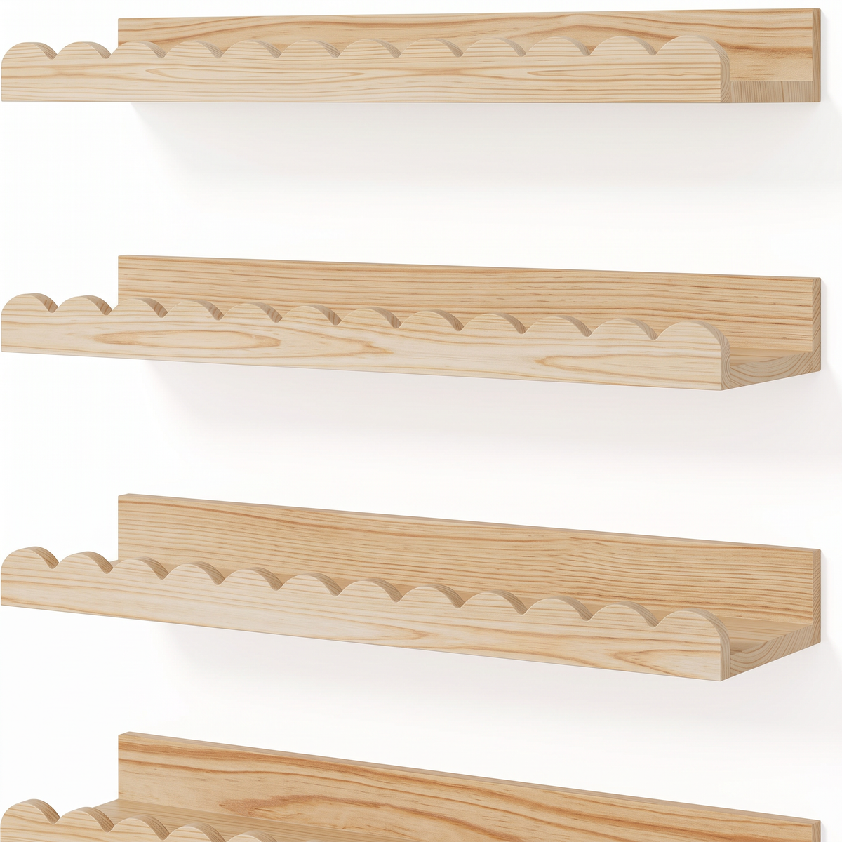 Scalloped Wooden Nursery Shelf | Family Favourite