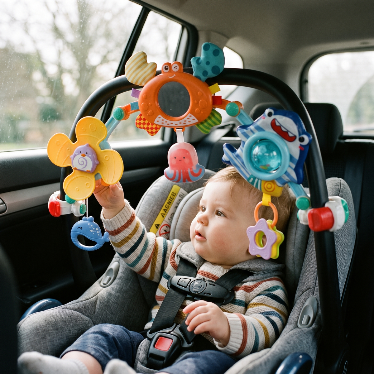 Interactive Baby Pram Activity Arch with Hanging Toys