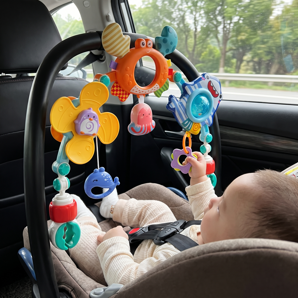 Interactive Baby Pram Activity Arch with Hanging Toys