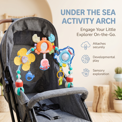 Interactive Baby Pram Activity Arch with Hanging Toys