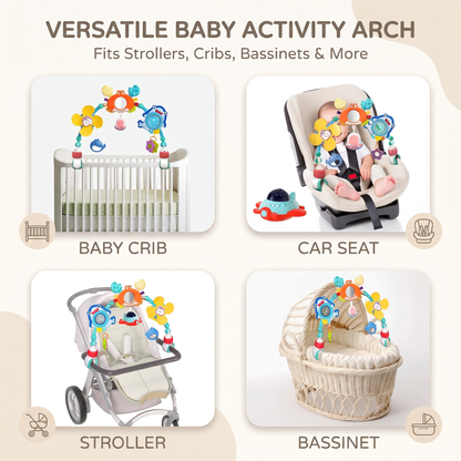 Interactive Baby Pram Activity Arch with Hanging Toys
