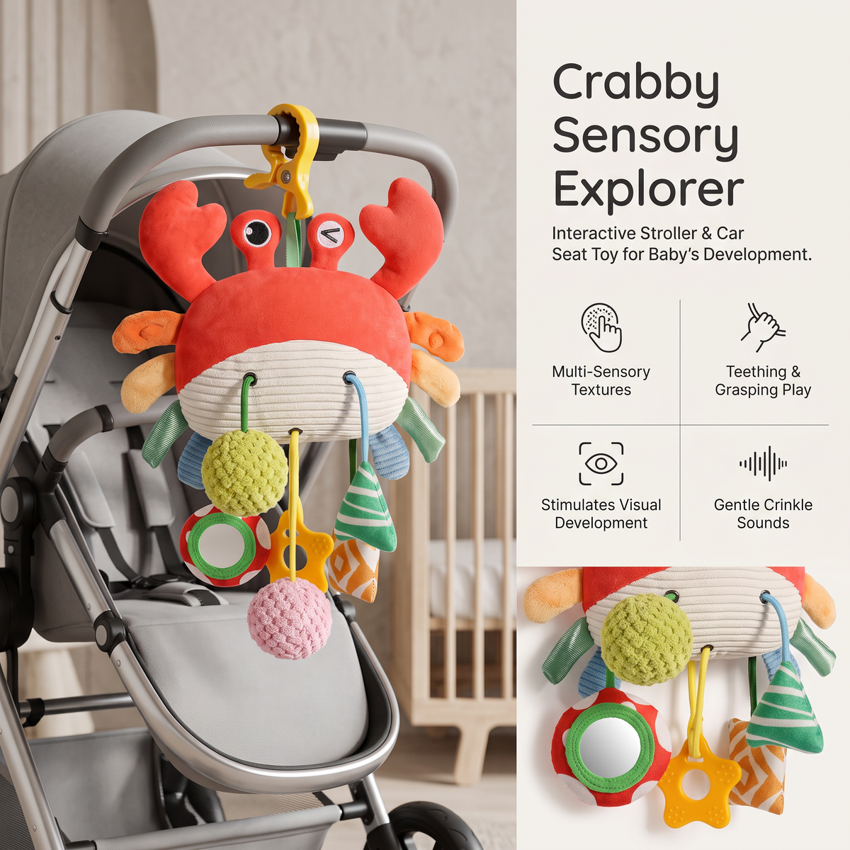 Interactive Baby Pram Spiral Activity Toy