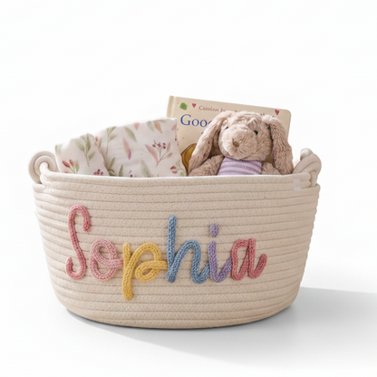 Custom Personalised Knitted Nursery Storage Basket