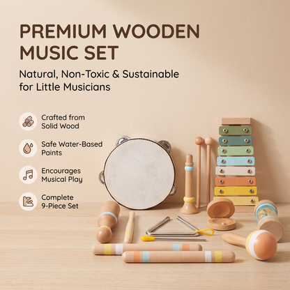 Wooden Musical Instrument Set – Kids
